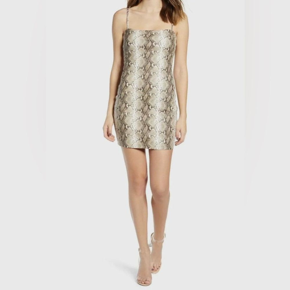 Tiger Mist Grey Black Snake Skin Viper Cocktail Dress Size Medium